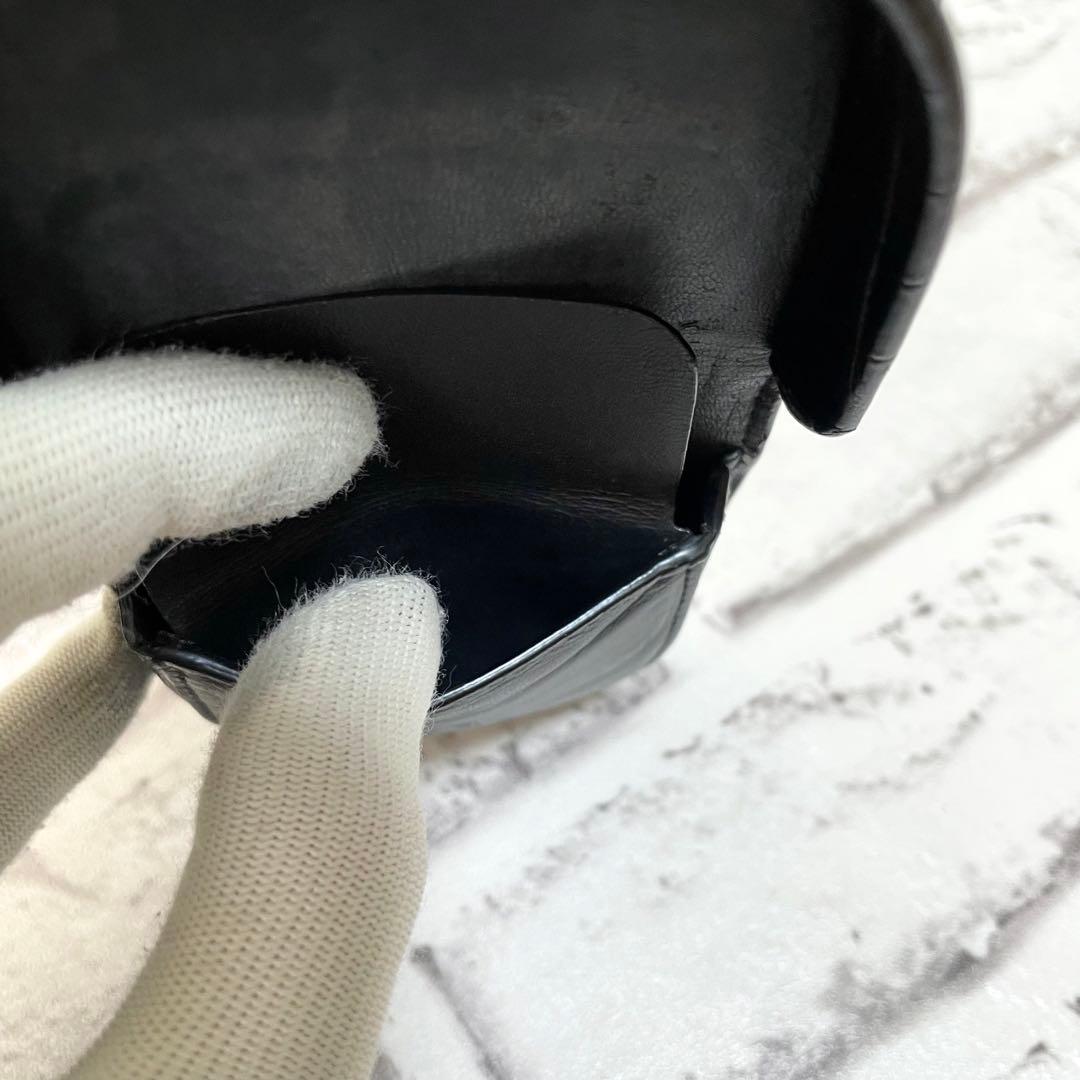 未使用級✨サンローラン コインケース 馬蹄型 クロコ型押し 黒 - メルカリ