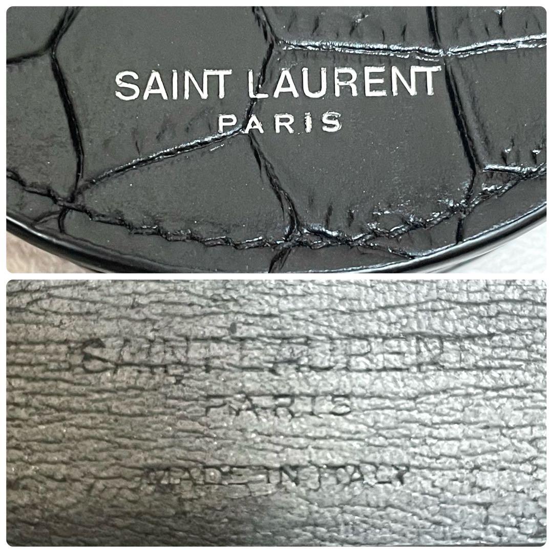 未使用級✨サンローラン コインケース 馬蹄型 クロコ型押し 黒 - メルカリ