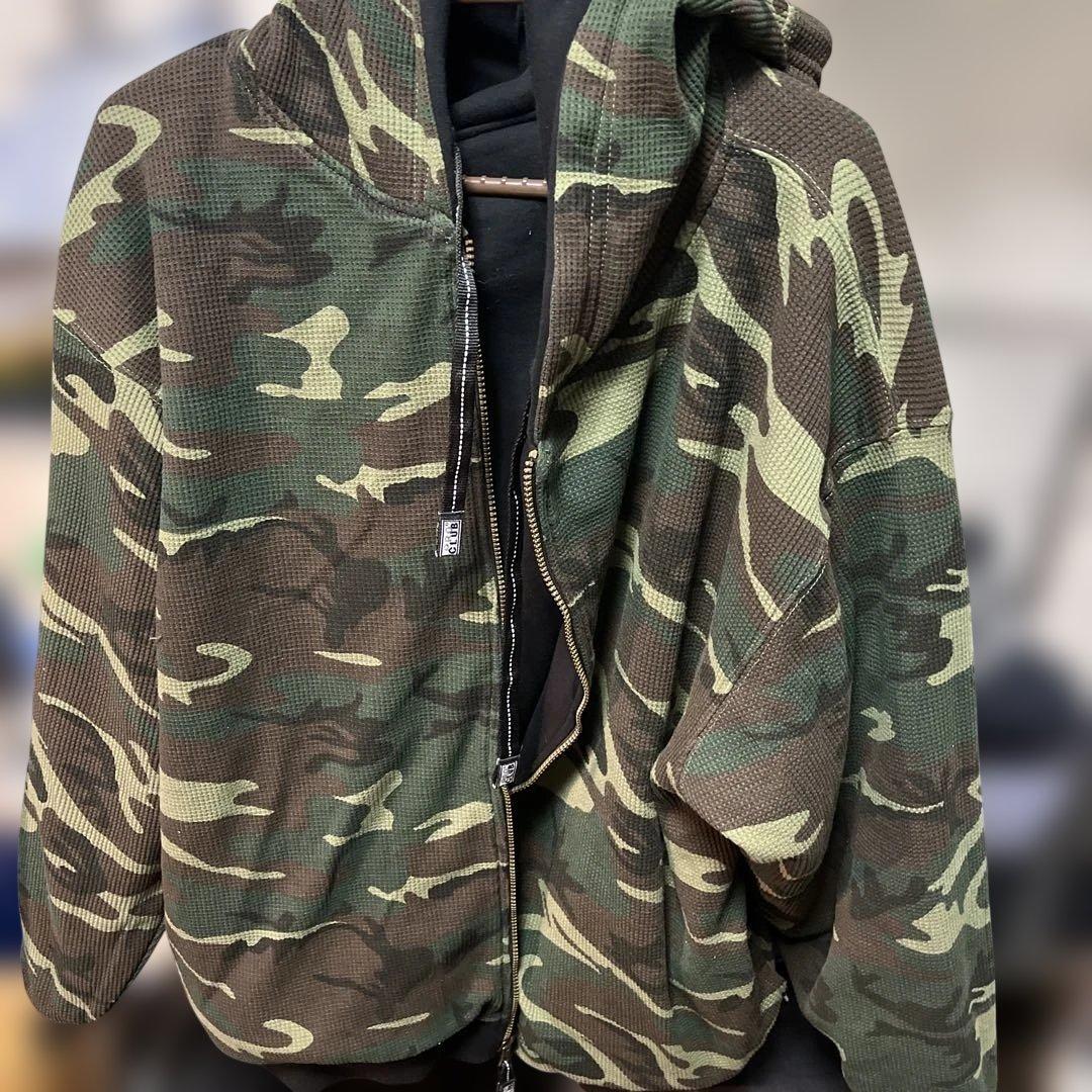 PRO CLUB 迷彩パーカー リバーシブル ジップアップフーディ