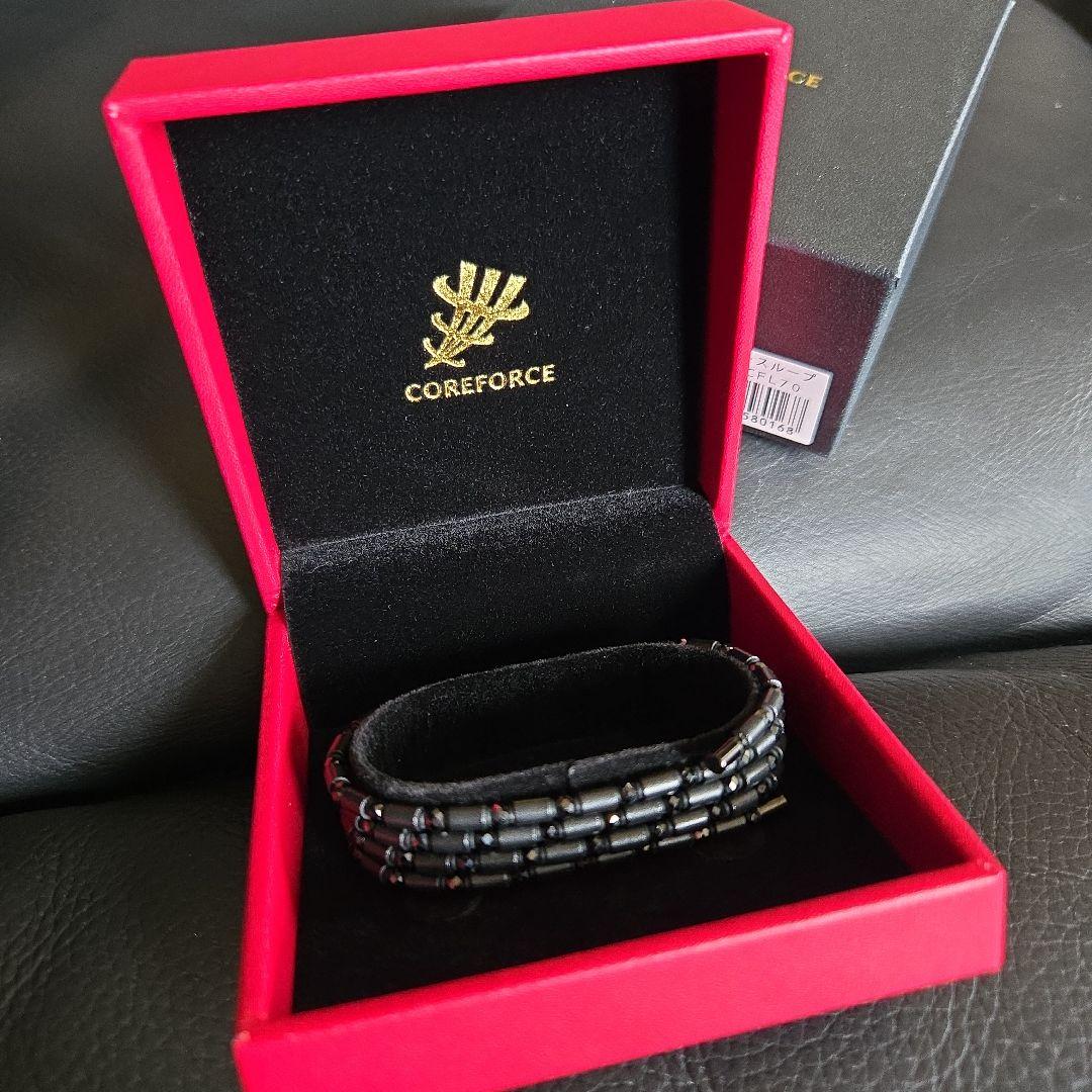 COREFORCE ブラックブレスレット専用ケース、保証書付き。新品同様７０cm