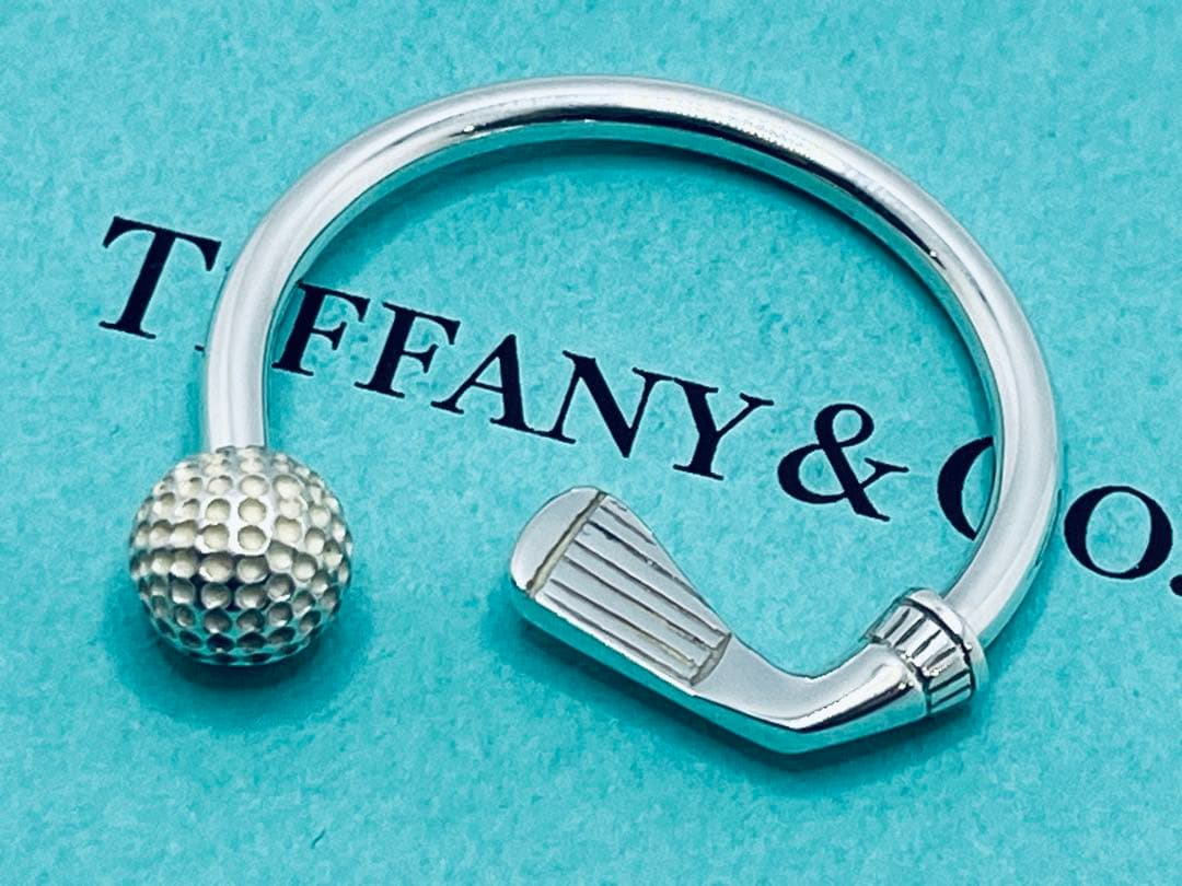 h694 美品　ティファニー　ゴルフ　キーリング　キーホルダー　チャーム　925