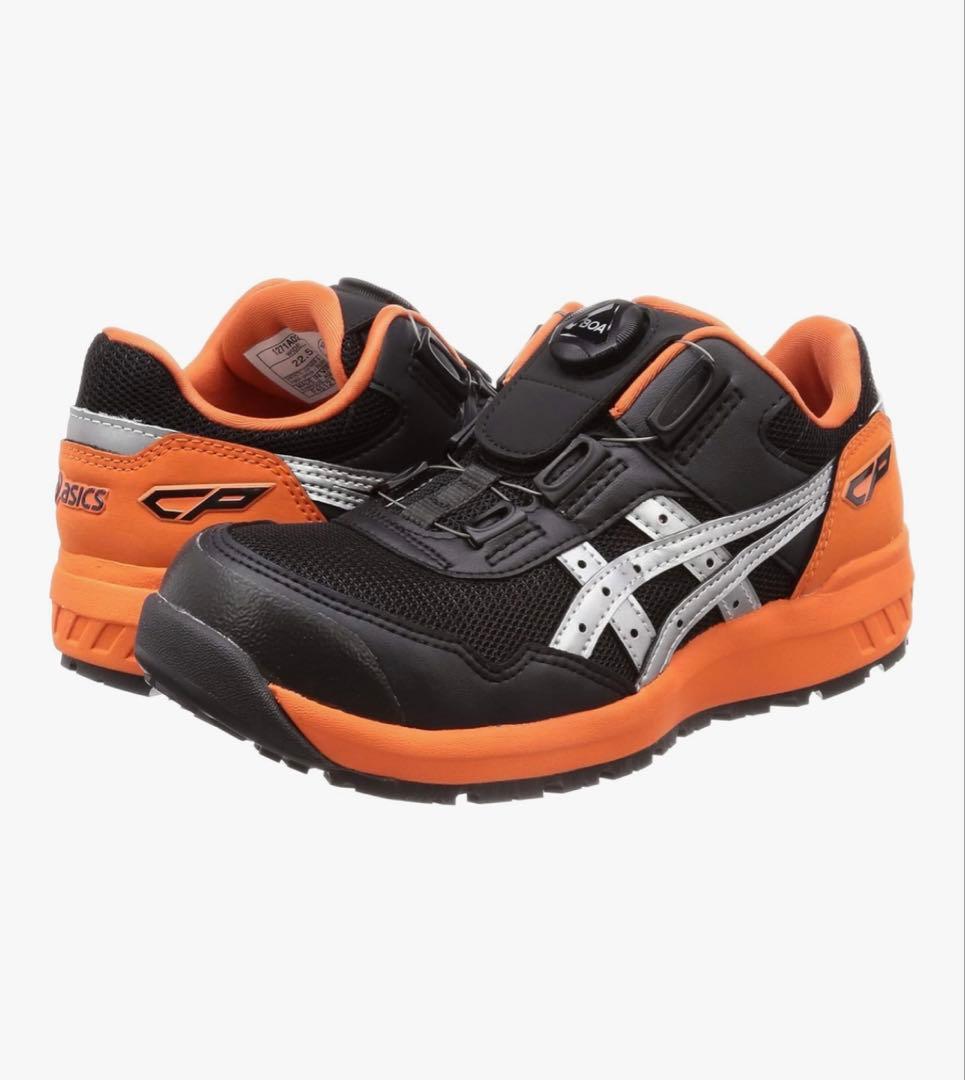 ASICS CP 安全靴 ブラック/オレンジ ASICS（アシックス） 安全靴 ローカット マジック CP112 メンズ