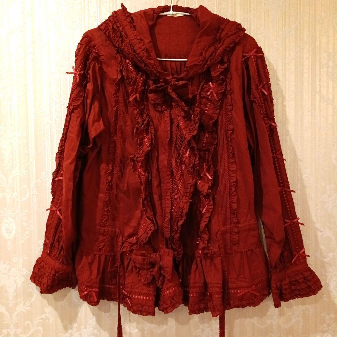 ピンクハウス　オーバーブラウス　赤 赤リボン&ピコフリルオーバーブラウス - ピンクハウス通販｜リサイクル