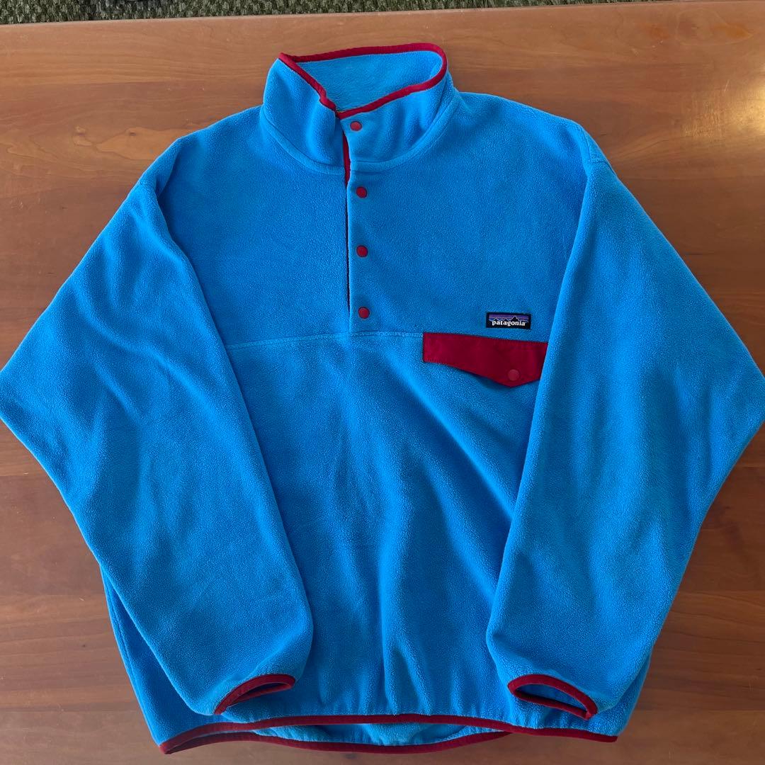 ★Patagonia　シンチラ　スナップt　Lサイズ　ターコイズブルー×レッド