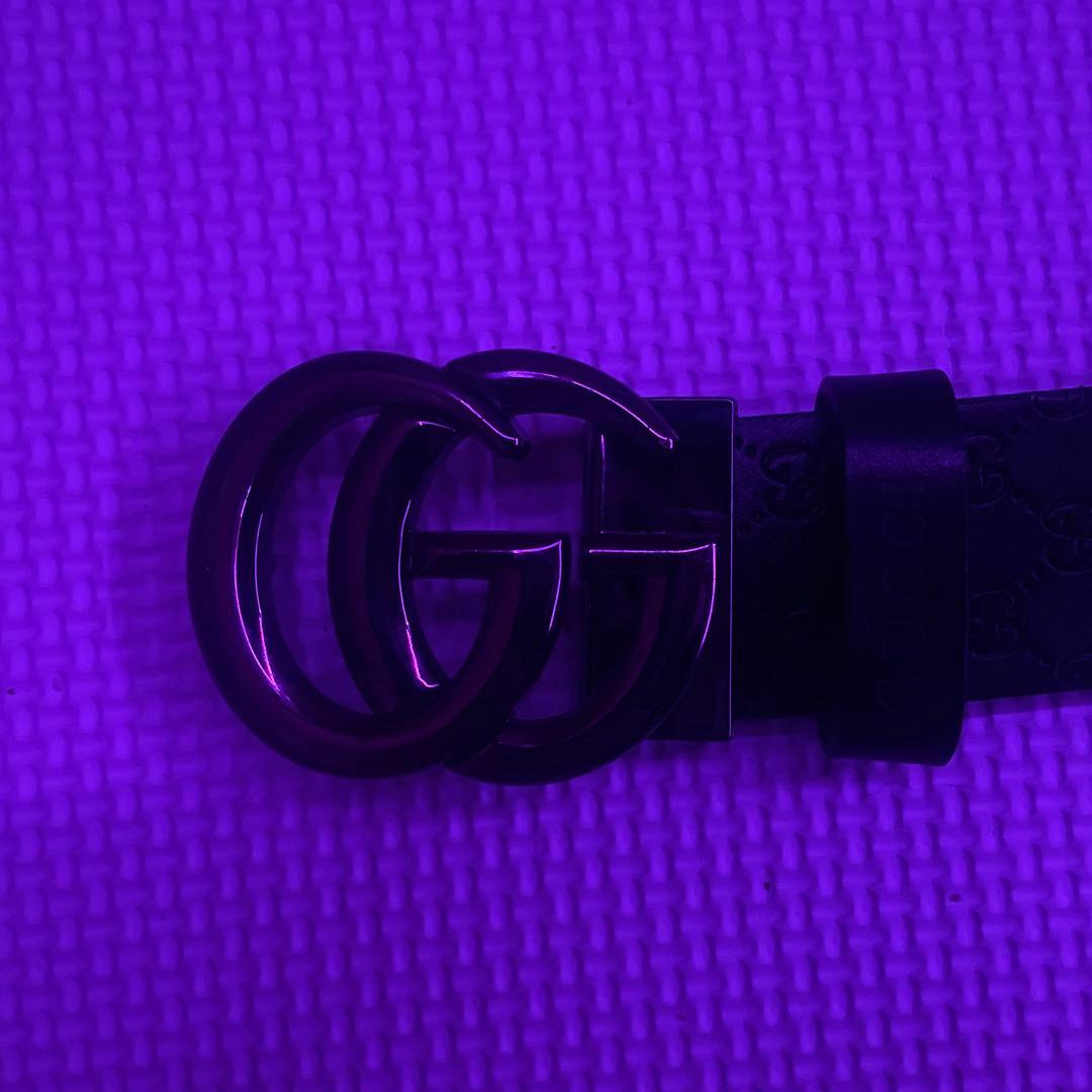p*n様 GUCCI ブラック GGロゴ ベルト