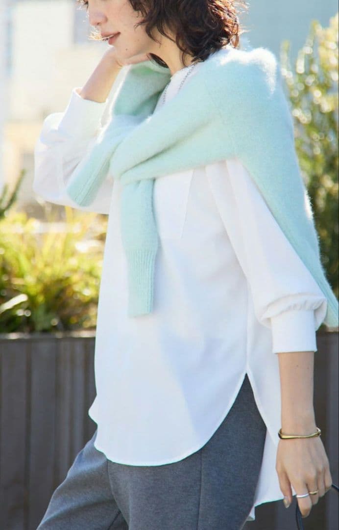 Moomin様専用☆新品 リブドロワ ジョーゼットポケットブラウス