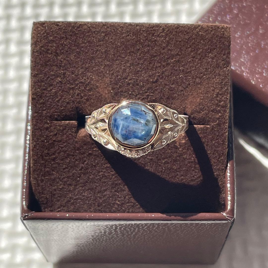 【新品】agete アガット　K10 SILVER シルバーリング　カイヤナイト