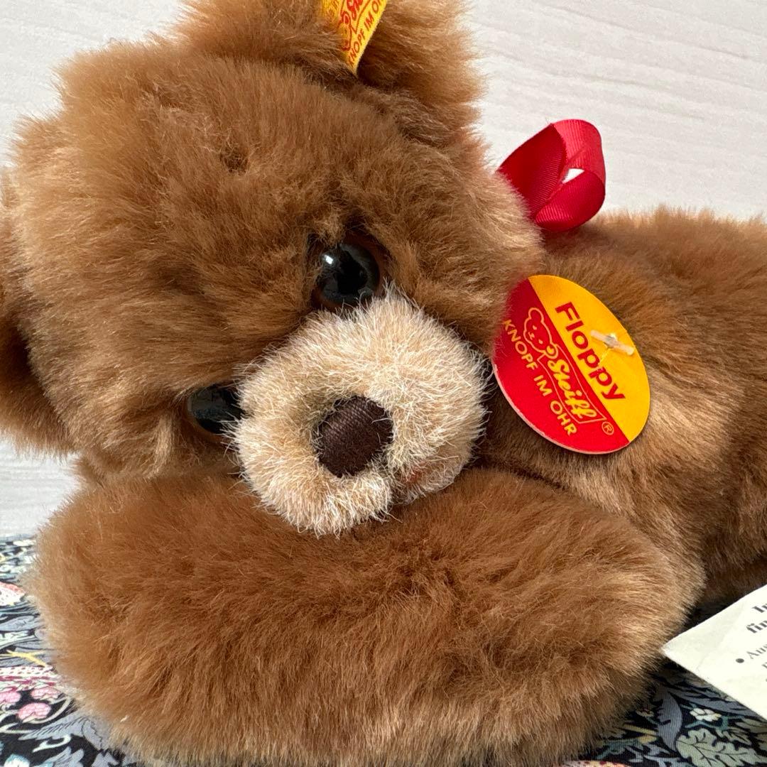 タグ付　シュタイフ　Floppy Bear ぬいぐるみ　寝そべり　テディベア