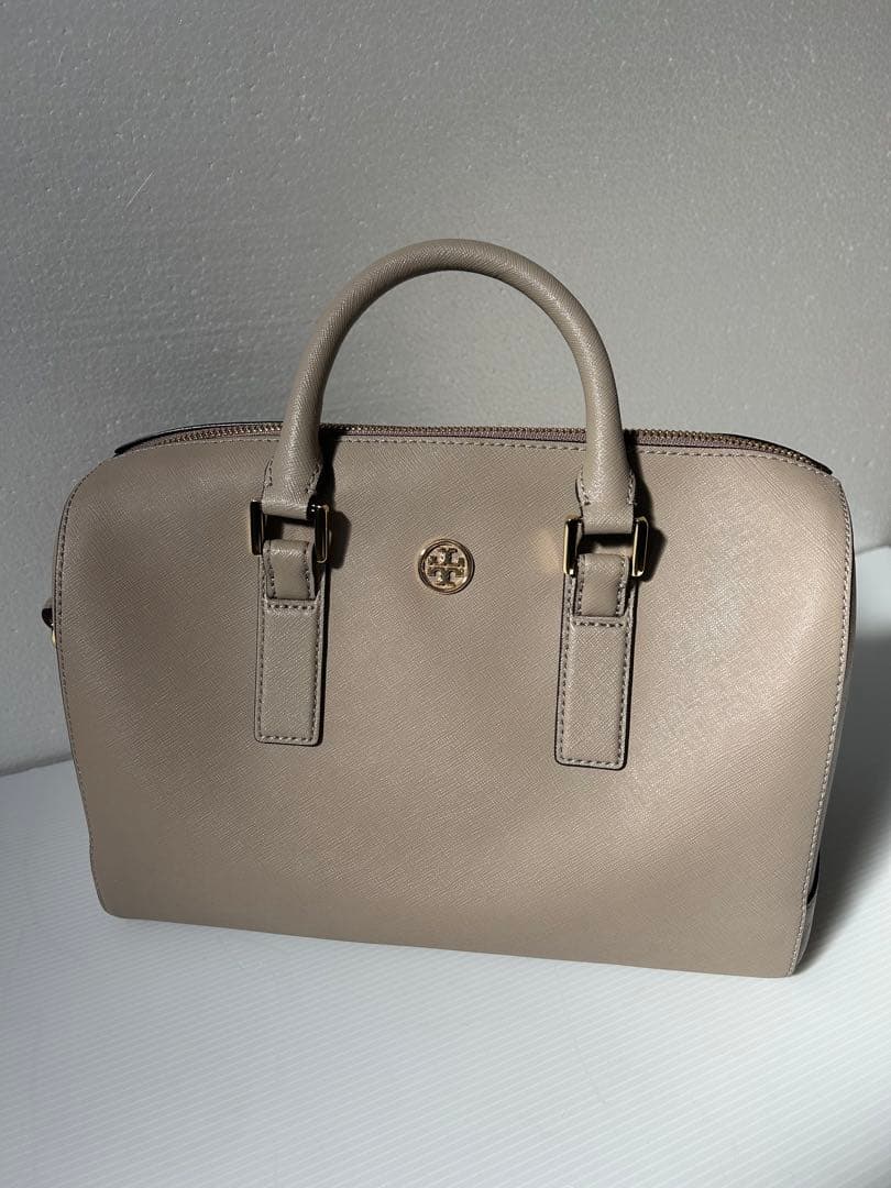 トリーバーチ ベージュ ハンドバッグ ショルダーベルト付