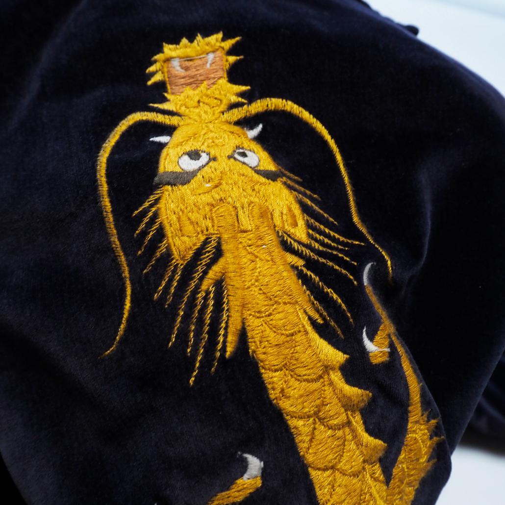 WAREHOUSE 硫黄島スカジャン 別珍 リバーシブル フルデコ 刺繍 龍