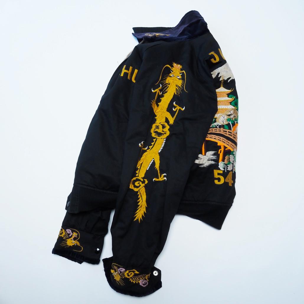 WAREHOUSE 硫黄島スカジャン 別珍 リバーシブル フルデコ 刺繍 龍