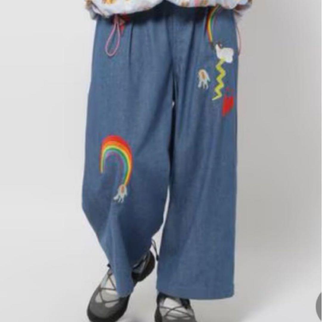 ニコアンド ツモリチサトコラボ 刺繍 デニムパンツ M - メルカリ