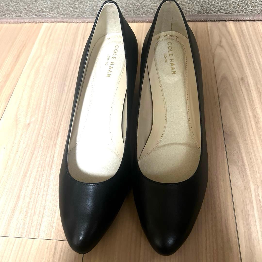 新品　コールハーン　ウェッジソール　黒パンプス コールハーン ウェッジソール パンプス レザー 黒 24.0cm - メルカリ