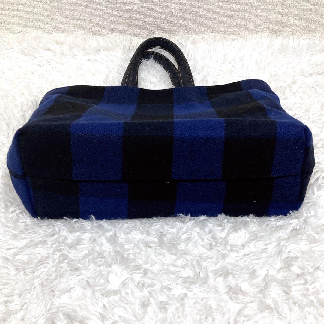 極美品】クッシュマン リバーシブル デニム チェック トートバッグ