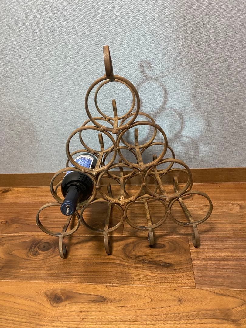 フランス　アンティーク　ワインラック　アイアン　葡萄柄　鉄 ワインラック フランス アンティーク ワインホルダー