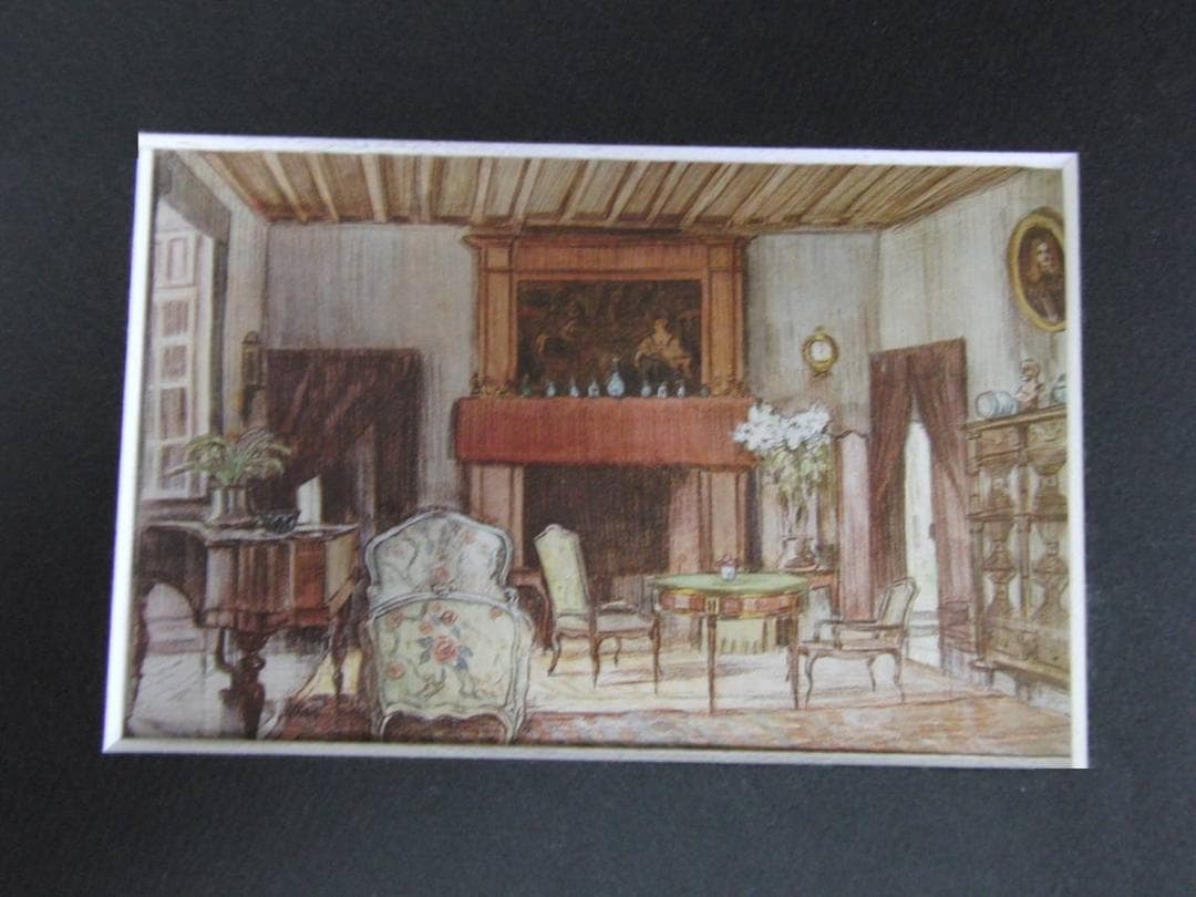 藤田嗣治、【Salon du chateau de Marzac】 藤田嗣治 『暖炉の前の少女』 シルクスクリーン - 北海道画廊