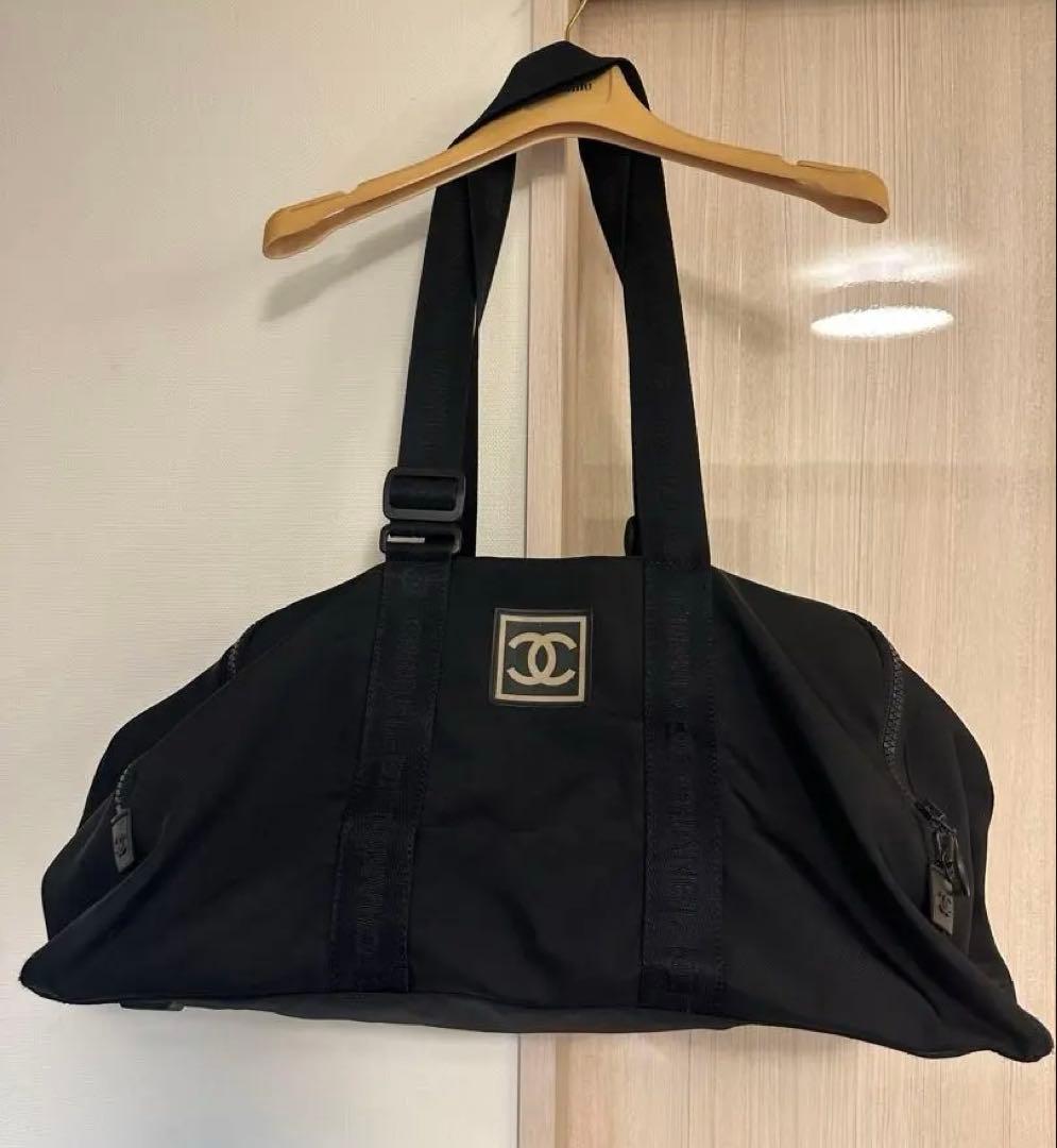 CHANEL ブラック ボストンバッグ