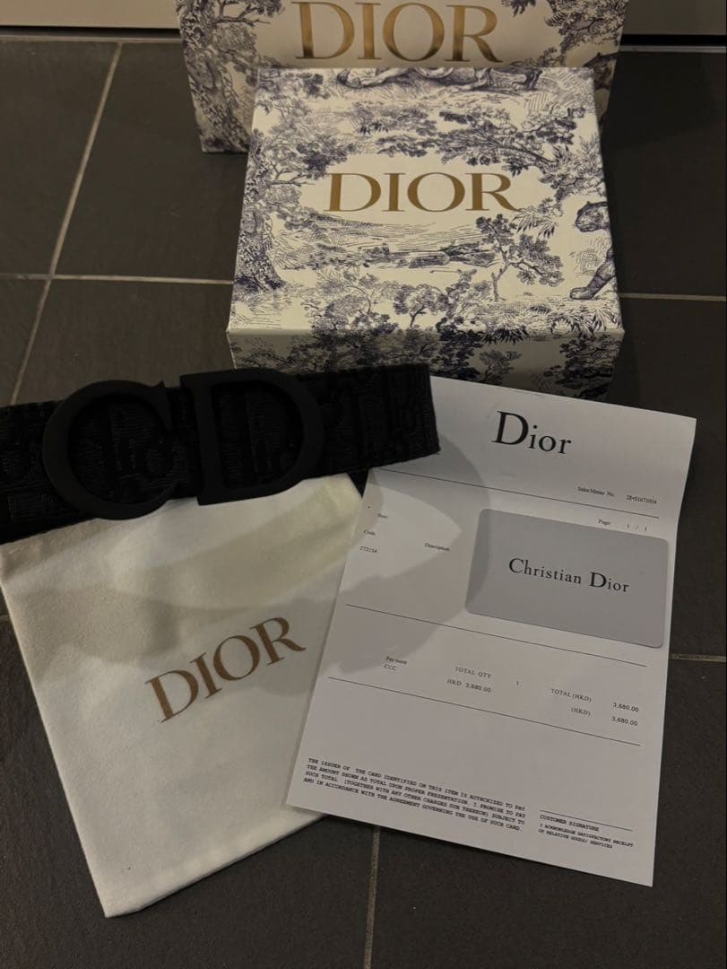 Christian Dior ロゴベルト モノグラム ブラック オール - メルカリ