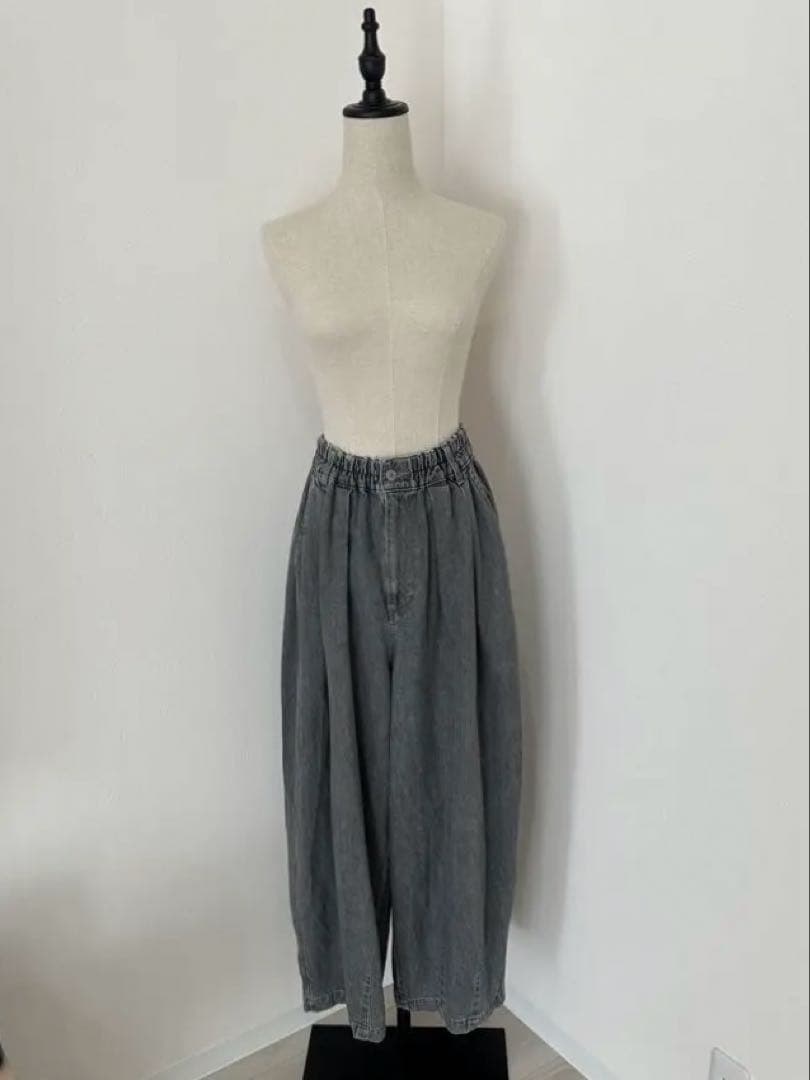 SOLAMONAT(ソラモナ) 5Pカーブジーンズ デニム/黒/ブラック/ ◇[b1038]SOLAMONAT(ソラモナ)5Pルーズストレートイージーデニムパンツ