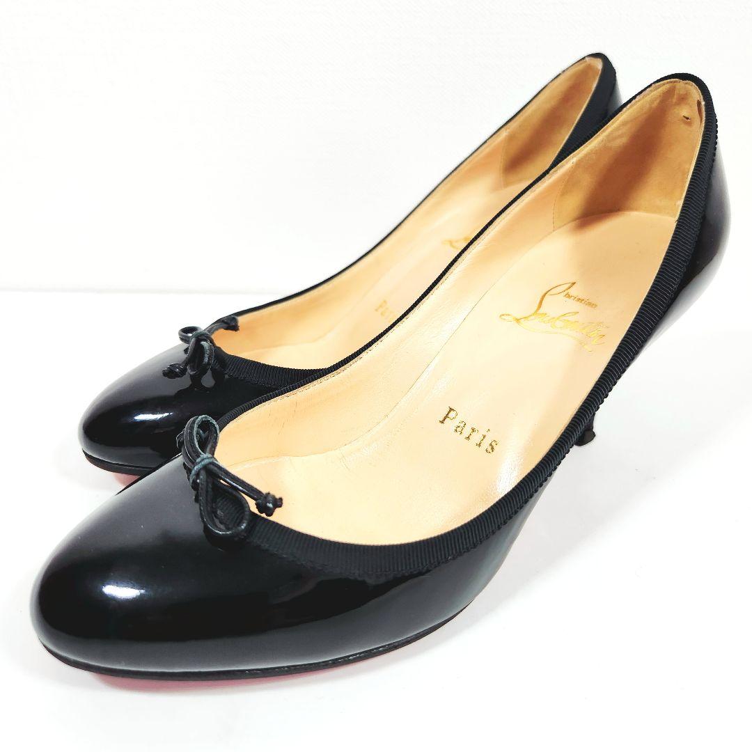 Christian Louboutin パンプス レッドソール エナメル リボン