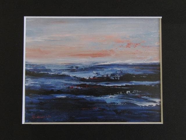 宇田喜久子、【La ciel et la mer】、希少な額装用画集画