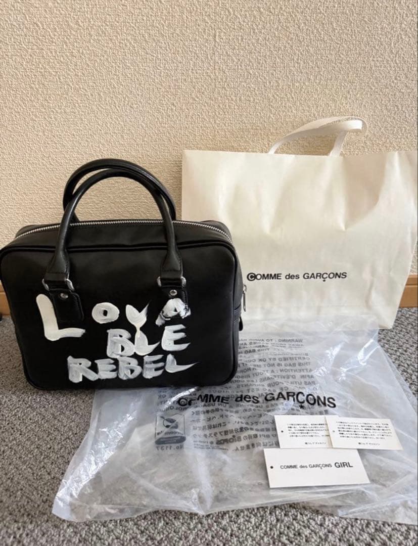 コムデギャルソン ガール メッセージペイントバッグ　美品　タグ・レシートあり