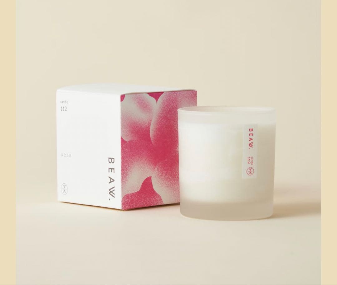 【未使用】BEAW. ハンドメイドアロマキャンドル　はなえみ