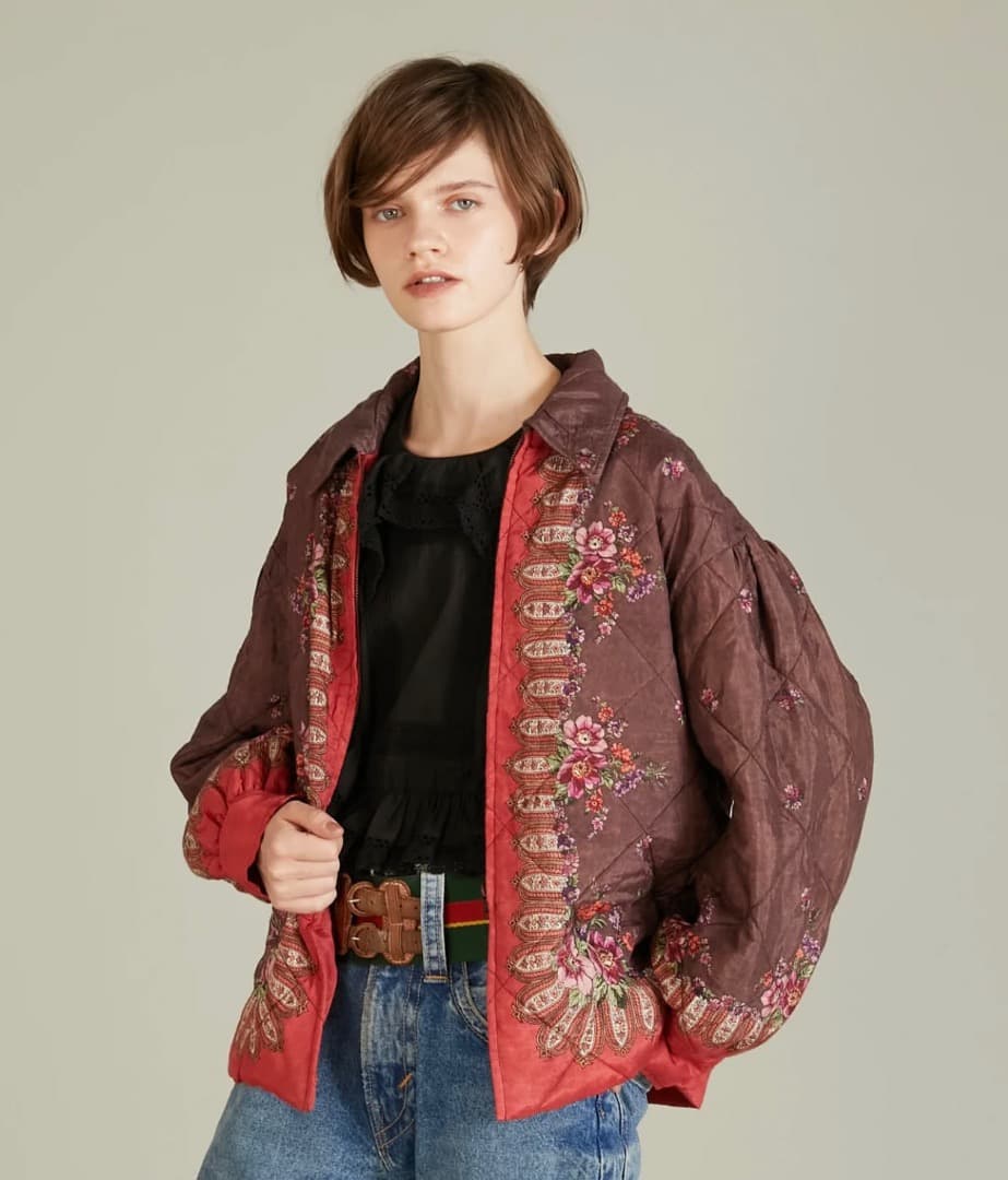 新品 crinkle crinkle crinkle パターンキルトブルゾン