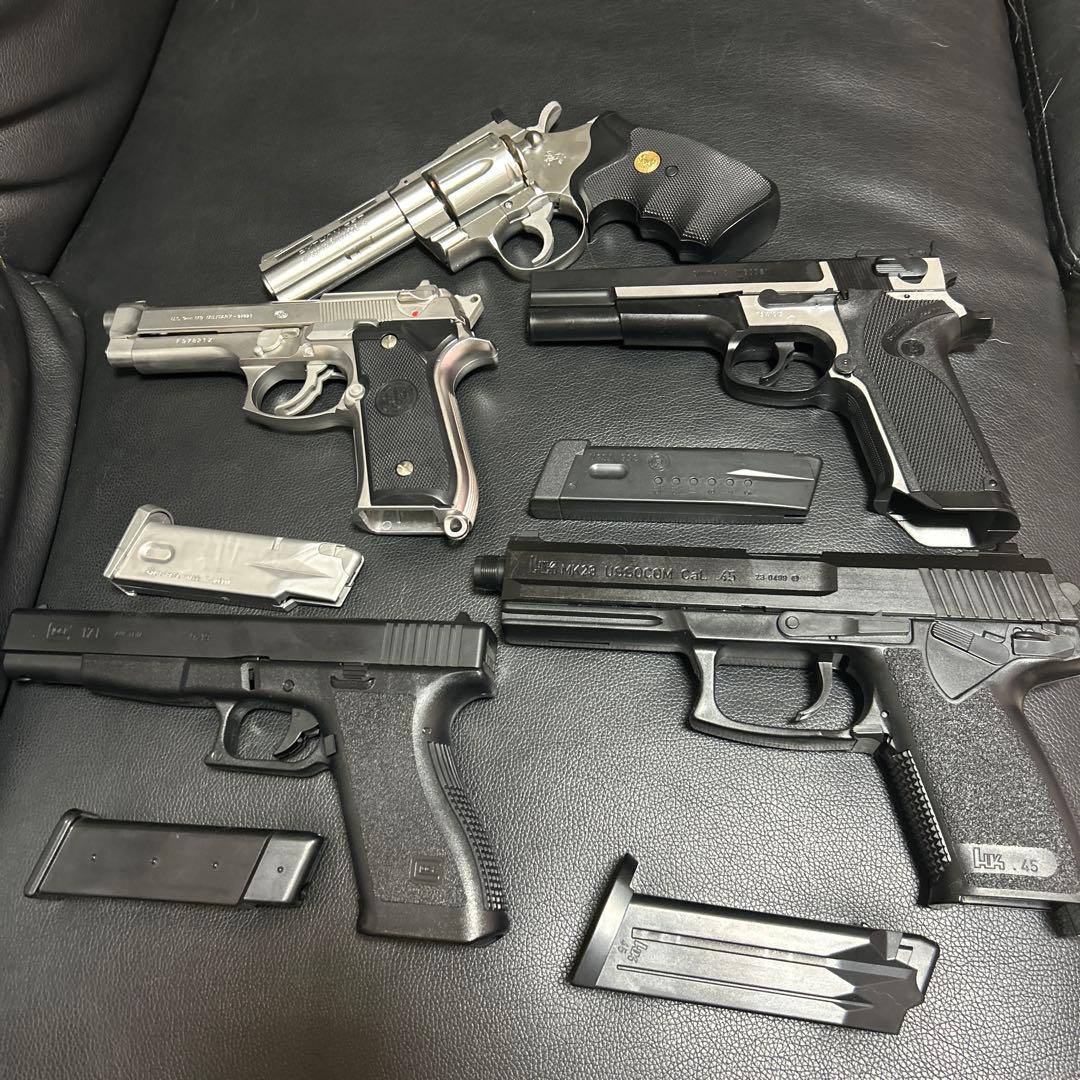 エアガンセットGlock 17L,PC356,M92F,SOCOM,PYTHON