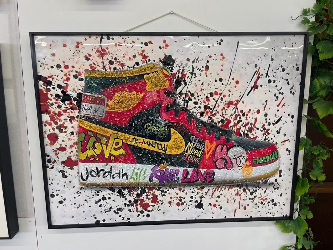 水晶絵 NIKE ナイキ スニーカー アートパネル 絵 絵画 額絵 額縁
