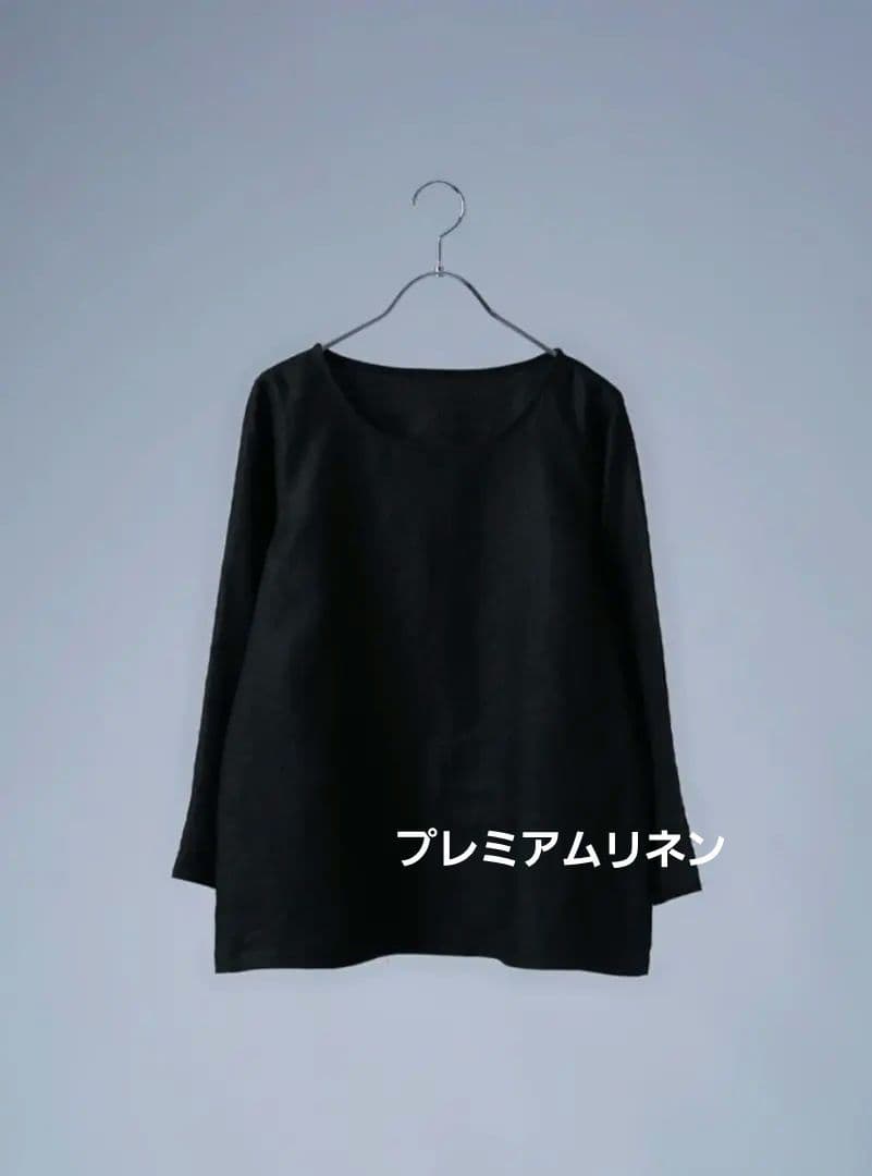 wafu. プレミアムリネントップス　 丸首 トップス LL プレミアム】リネントップス 丸首 トップス 薄地 ／ ホワイト p012g-wht1
