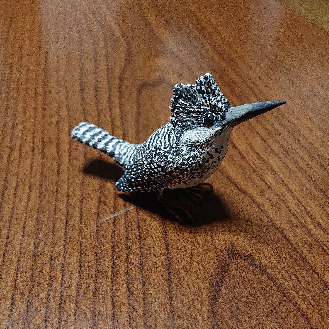 小さなバードカービング ヤマセミ 野鳥 木彫り - メルカリ