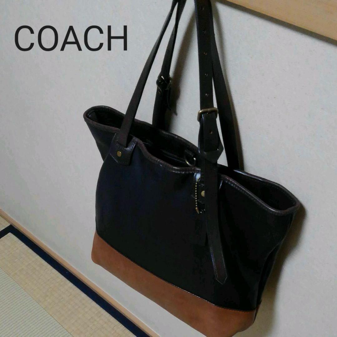 COACH 黒×茶色 トートバッグ