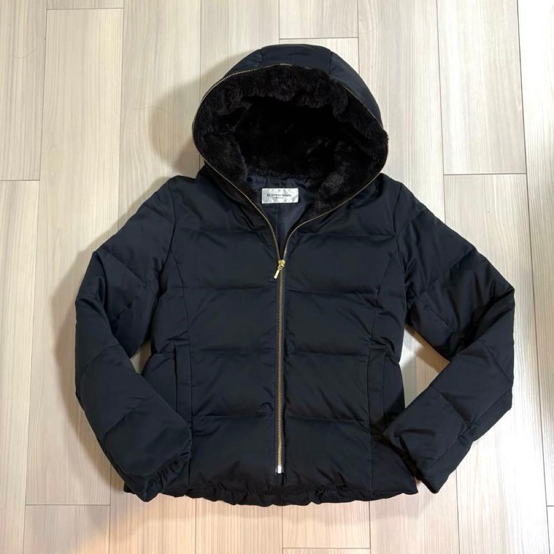 【コメント値引き済！】ル クール ブラン ファー フード ショート ダウン