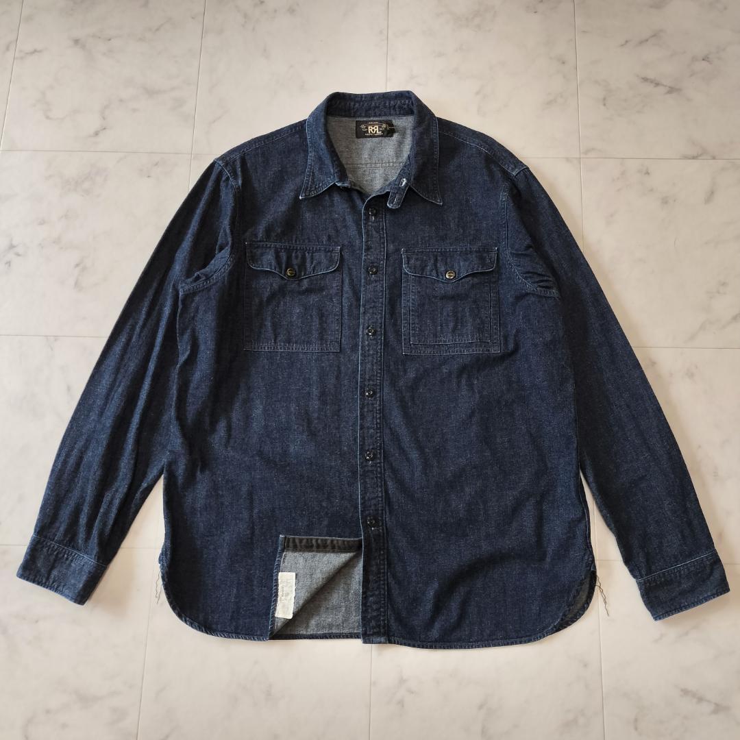 RRL デニムワークシャツ XL インディゴ ヴィンテージ加工 ダブルアールエル