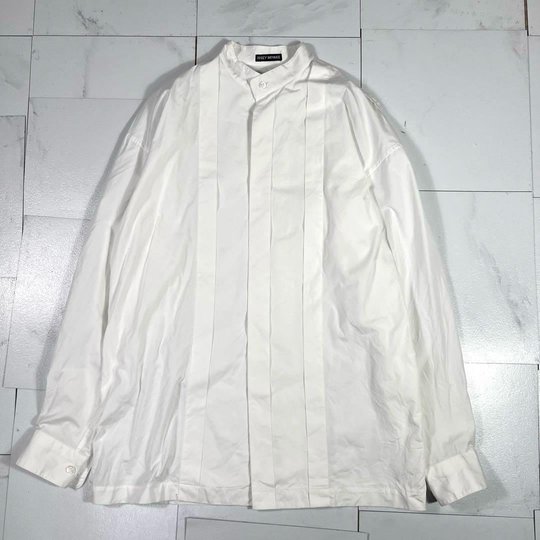 90s ISSEY MIYAKE MEN コットンポプリン 白シャツ XL ISSEY MIYAKE（イッセイミヤケ） イッセイミヤケメンISSEY MIYAKE MEN