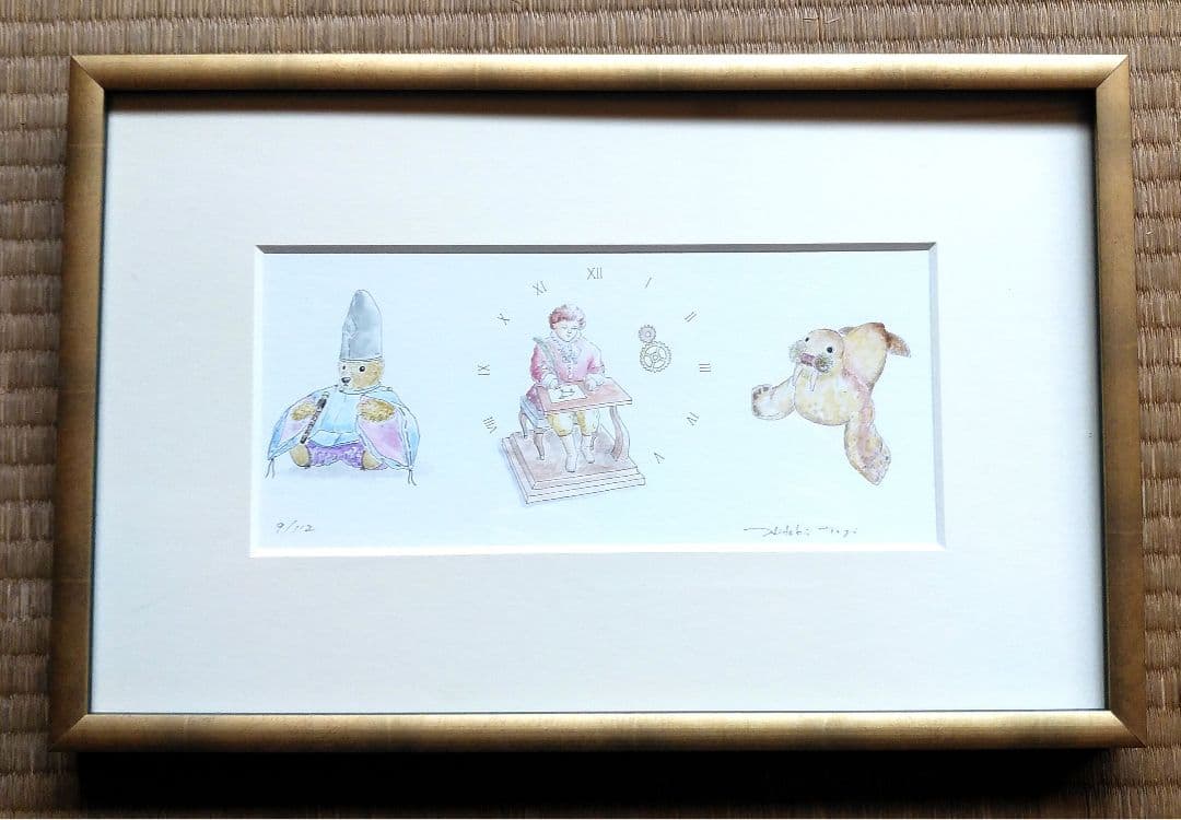 水彩画 東儀秀樹 作　プリティーセット　雅楽