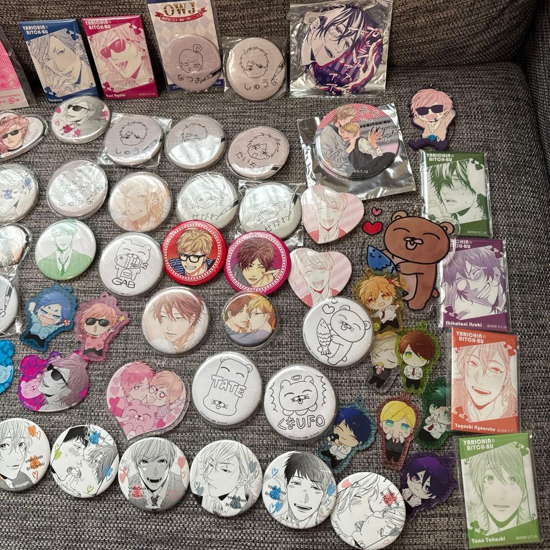 ヤリチンビッチ部 おげれつたなか缶バッジ アクリルキーホルダーセット