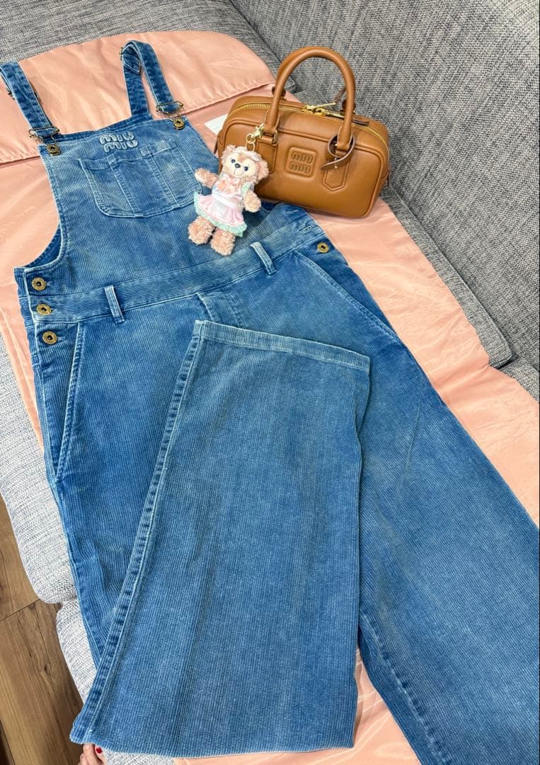 Miu Miu ミュウミュウロング オーバーオール コーデュロイ パンツ