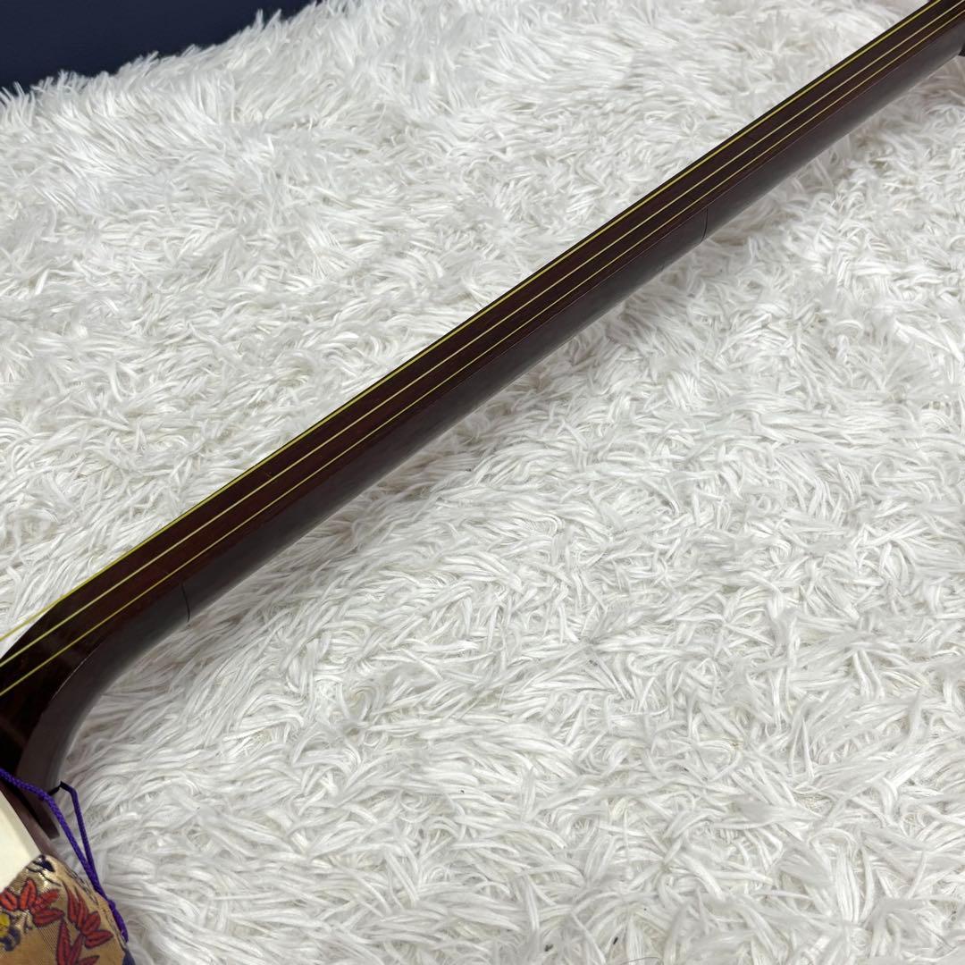 ✨美品✨細棹三味線 紅木 丸打胴 バチ付 付属多数 和