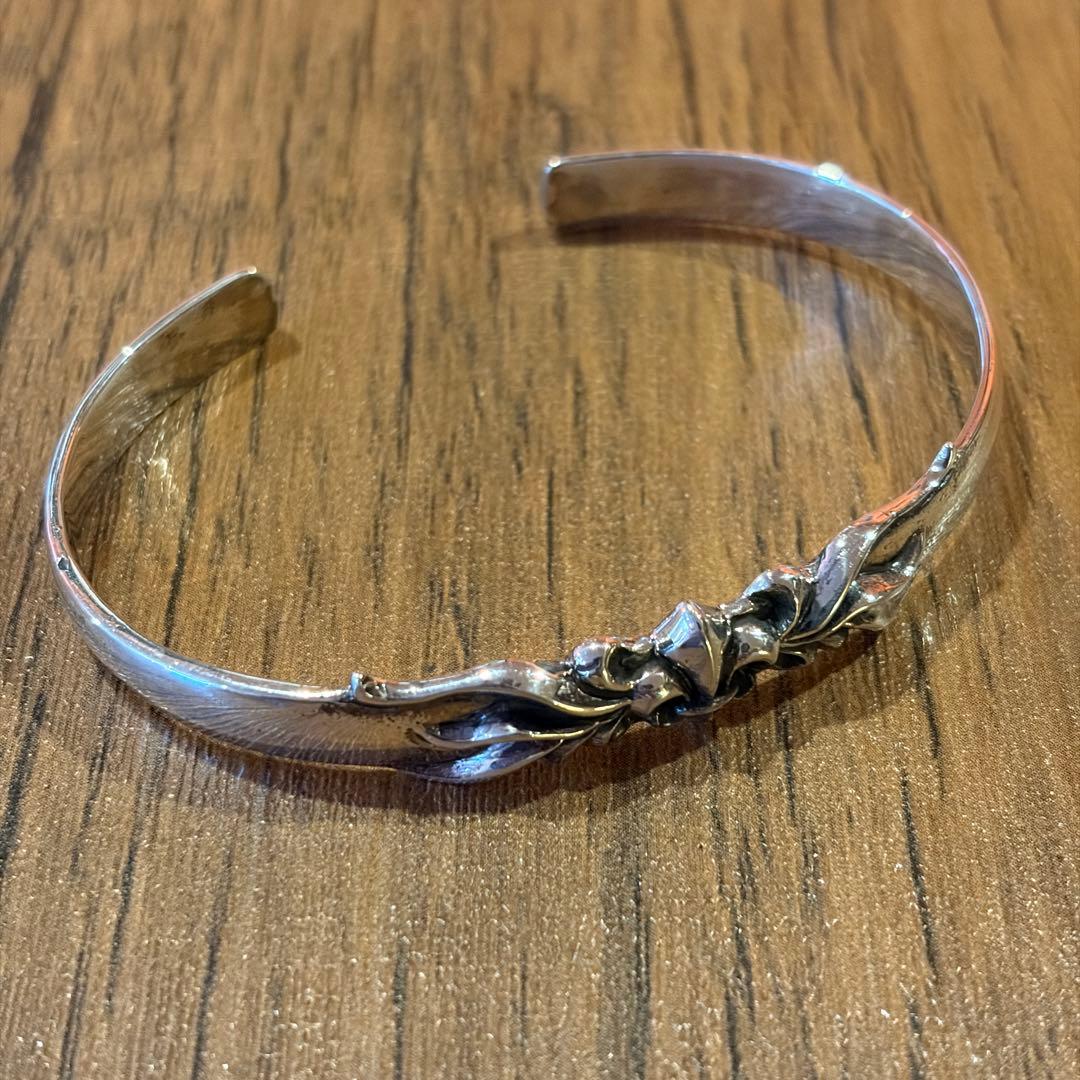 シルバー925 ブレスレット アラベスク柄 百合の紋章 フレア バングル 唐草バングル シルバー925 太陽 メタル ゴールド アラベスク