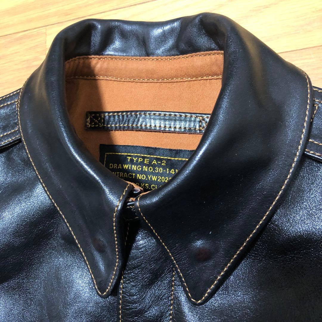美品】Y's WORKS ホースハイド A-2 レザージャケット 赤リブ 38 - メルカリ