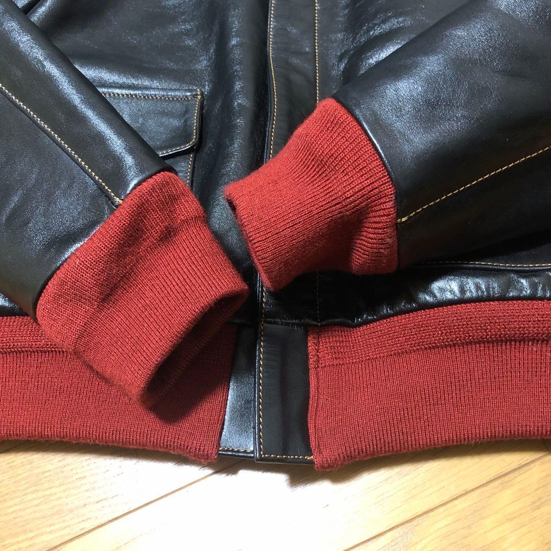 美品】Y's WORKS ホースハイド A-2 レザージャケット 赤リブ 38 - メルカリ