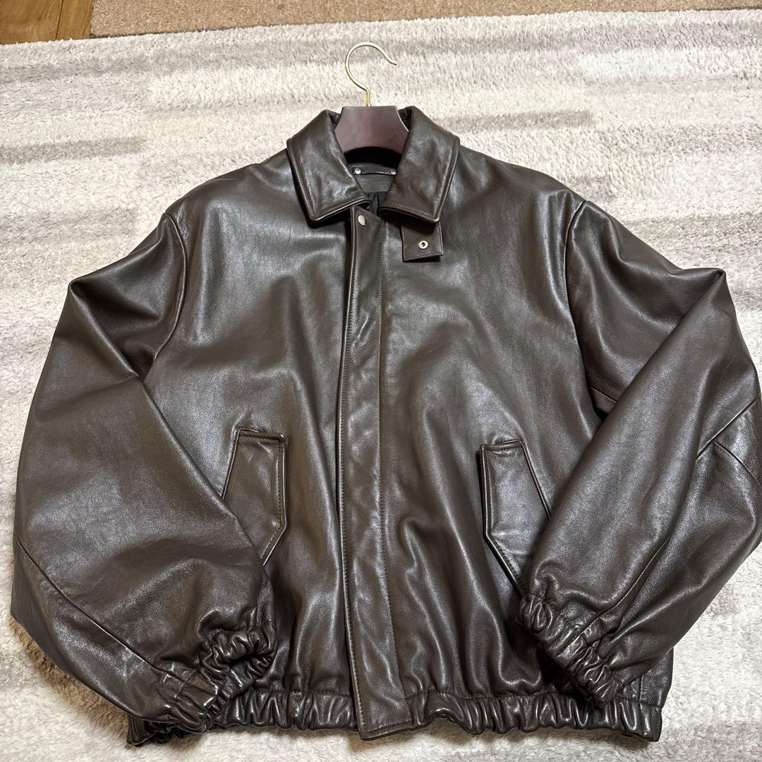 stein 24ss レザー ショート フルジップ ブルゾン ジャケット M