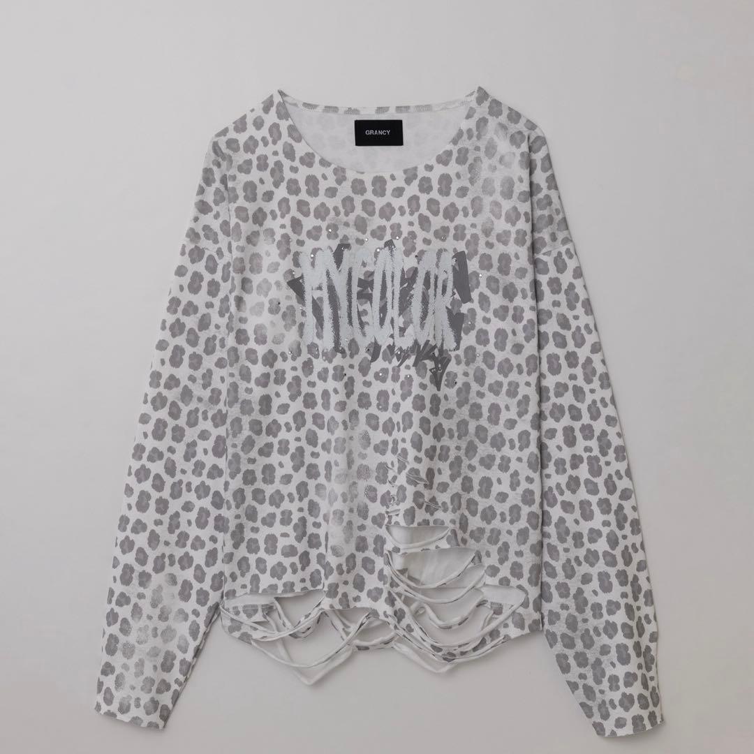 k*k様 【GRANCY】新品 未使用品 総柄ラインストーングラフィックロンT