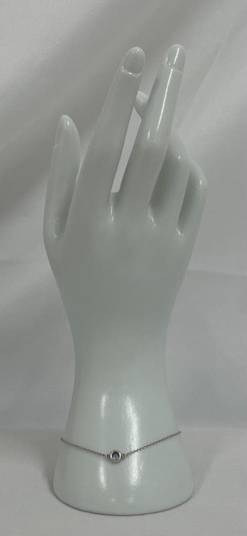 【美品】ティファニー カラーバイザヤード アクアマリン ブレスレット シルバー