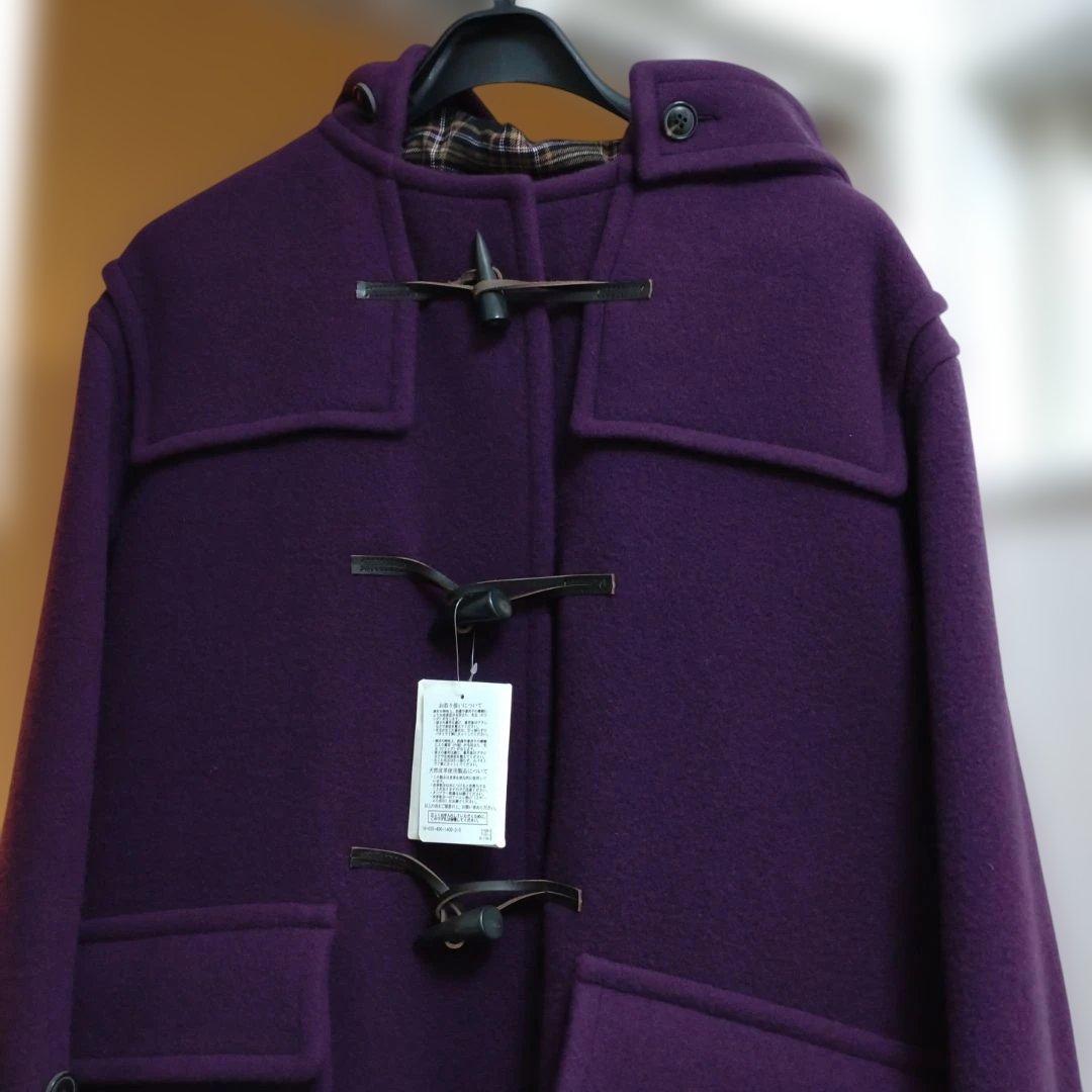 パープル プラム色新品未使用未試着ダッフルコート フード付き