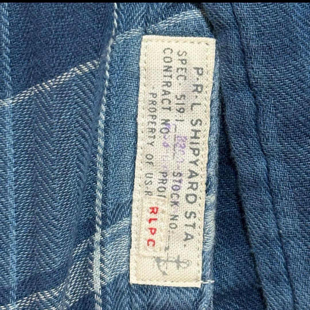 美品 ポロラルフローレン パッチワーク シャツ 長袖 インディゴ