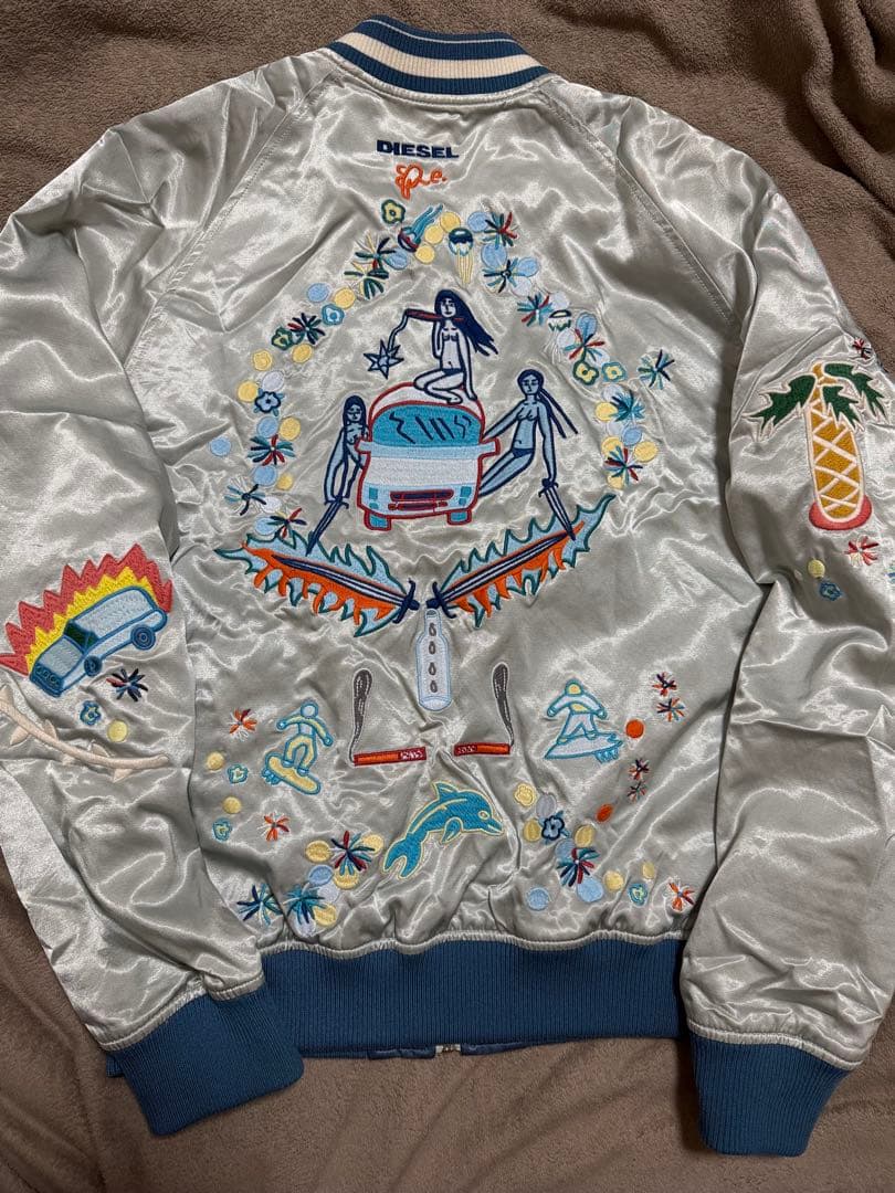 ２面用 DIESEL party 限定 スカジャン unisex レーヨン 珍