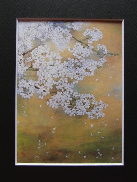 神村百合子、【惜春】、希少な額装用画集より、美品、新品額装付、インテリア